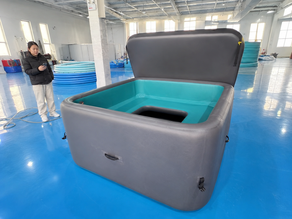 Jacuzzi SPA Cuadrado Hinchable Con Asiento Premium Drop-Stitch 4 Personas