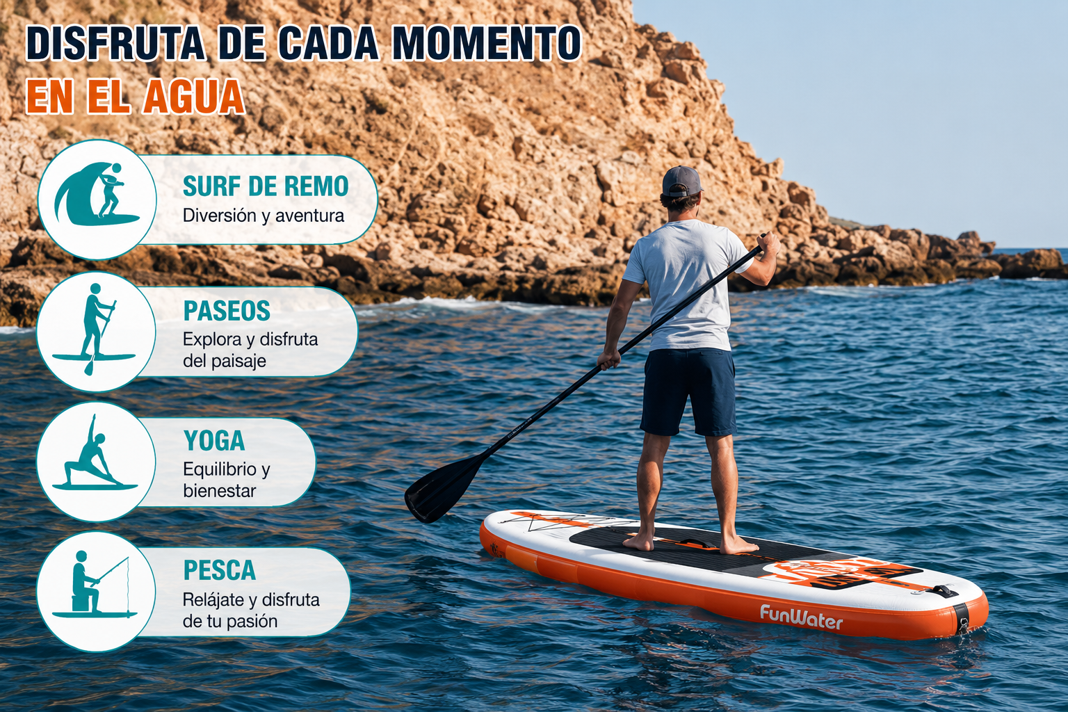 Tabla de Paddle Surf Hinchable 335 × 84 × 15 cm – Kit Completo