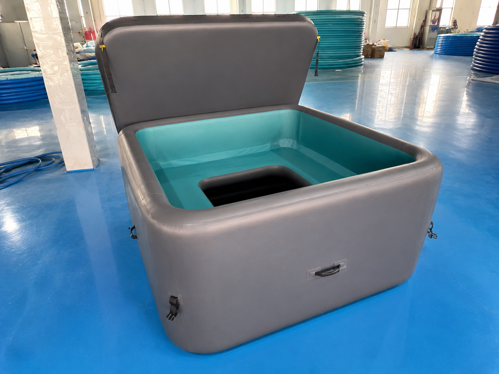 Jacuzzi SPA Cuadrado Hinchable Con Asiento Premium Drop-Stitch 4 Personas
